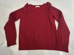 ミコアメリ⭐︎フリル付き ケーブルニットセーター F