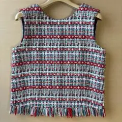 ボールジィ　リントンツイード　リボンベスト　ファンシーミックスツイード　36 LINTON Tweed Collection 2023 Ballsey 〉時代に流されない