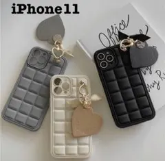 iphone11ケース 韓国 ハートスマホケース かわいい スマホ グレー