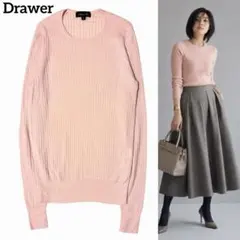 2回着用✨ドゥロワー 18G カシミヤシルクリブクルーネックニット M