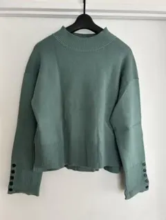 GLOBAL WORKグリーン ハイネックニット　Mサイズ