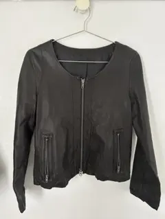 CROON A SONG黒 レザーショートジャケットのサムネイル