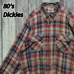 80s Dickies ディッキーズ フランネルシャツ 白タグ