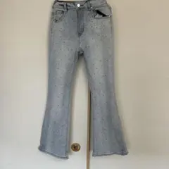 ＧRLラインストーン付き ブーツカットデニムのサムネイル