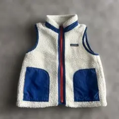 BREEZE フリースベスト ホワイト/ブルー 120cm