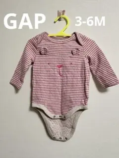 GAP ボーダー長袖ロンパース 3-6ヶ月