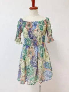 dazzlin花柄オフショルワンピ