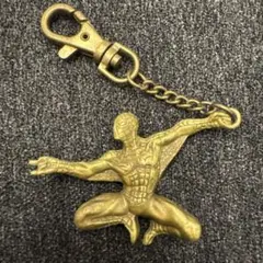 ヴィンテージ　1997年製　スパイダーマン キーホルダー ゴールドカラー　金属