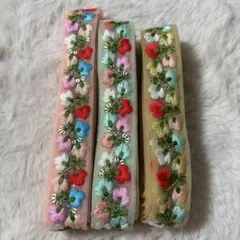 インド刺繍リボン✳︎大特価価格✳︎2m×3本セット
