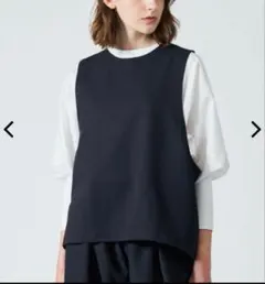 【試着のみ】mizuiro ind クルーネックショートベスト　ブラック