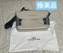 【美品】コーチ ショルダーバッグ リーグ バイクバッグ ジャガード レザー