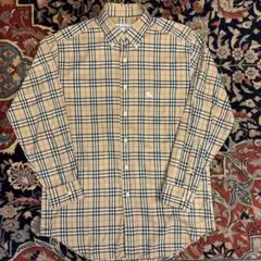 80s 90s Burberrys ノバチェック 長袖シャツ ボタンダウン 刺繍のサムネイル