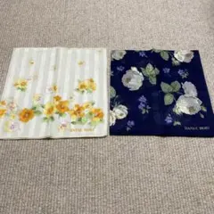 HANAE MORI 花柄ハンカチ２枚セット