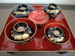 お食い初め用 漆器セット 膳 椀 盃のサムネイル