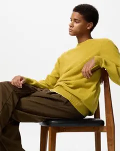 UNIQLO ユニクロ ラムクルーネックセーター イエロー M 469400