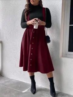 SHEIN　プラスサイズ　コーデュロイジャンパースカート