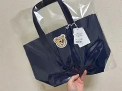 フェイラー　オールドテディ　トートバッグ　ネイビー Lサイズ　新品　【最安値】