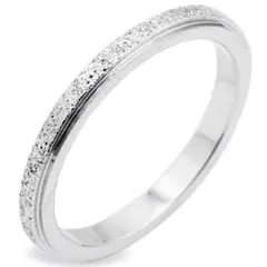 Qroza サンドブラスト ステンレス ピンキーリング シルバー ポーチ付