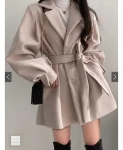 GRL リボンベルト付きコート 【ze684】