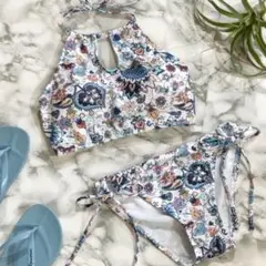 PEAK&PINE エスニック柄ハイネックビキニ