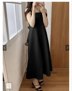 GRL グレイル バックリボンふくれジャガードキャミワンピース