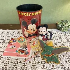 ディズニー ミッキーマウス ゴミ箱 ぬいぐるみ ダンボ 当時物 昭和レトロセット