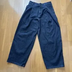 最終値下げ❗️無印良品　縦横ストレッチデニムタックワイドパンツ　Sサイズ