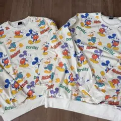 ミッキーマウス ドナルドダック スウェット　ディズニー　XL S お揃い