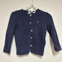 ラルフローレン　ネイビー ケーブルニット カーディガン