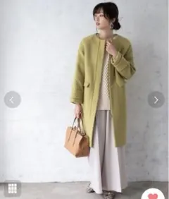 ティアンエクート ノーカラー　コクーン　コート