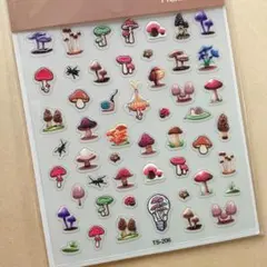 ☆プックリ！ネイルシール♪　きのこ　☆39　☆シール4枚つき！
