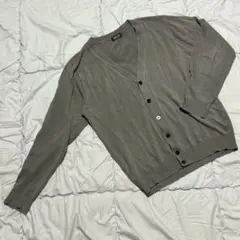 【Ralph Eton】メンズカーディガン　『LL』　無地　アッシュグレー　羽織