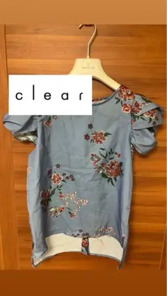 clear 花柄パフスリーブ　freesize