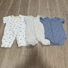 ロンパース 50 60 綿100 3点セット