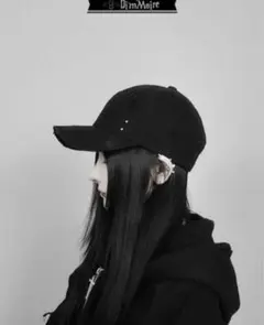 DimMoire ディムモアール キャップ 黒 ロゴ刺繍ダメージCAP ブラック