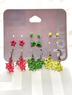 【claire's】星形 ピアス 7ペアセット ネオンカラー スター クレアーズ