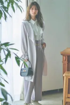 ショールカラーバックフレアミドルコート プロポーションボディドレッシング