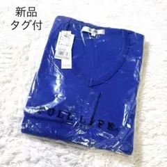 新品タグ付 FULL LIFE 長袖 Vネック カットソー ロイヤルブルー Mのサムネイル