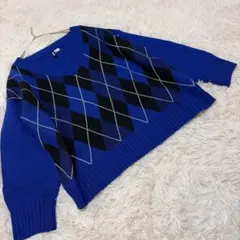 DIVIDED ディバイデッド　（L相当）　セーター　アーガイルチェック