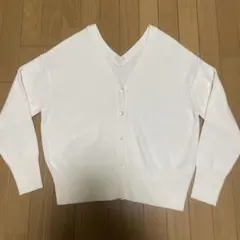【SLOBE IENA】新品タグ付き！ ホワイト Vネック ニット カーディガン