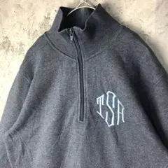 YK153 古着　ハーフジップ　スウェット　グレー