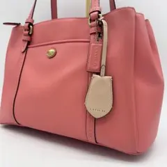 A459【良品】COACH 2way トートバッグ 肩掛け レザー ピンク系