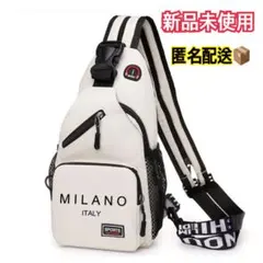 3Way ボディバッグ、リュックサック、小型、男女兼用、ホワイト、シンプル、新品