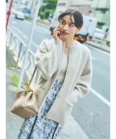 ラグナムーン　ラクーン配色カーディガン