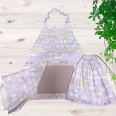 ハンドメイドエプロン３点セット　　　　　　100㎝〜ラスト②セット