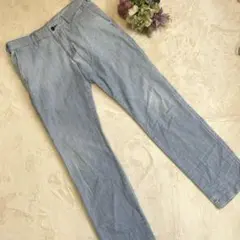 【美品】ラングラ⭐️WM0202 チノパン 薄手デニム 春夏物 水色 サイズ30