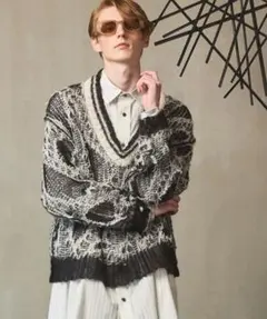 【メゾンスペシャル】モヘアシアーVネックニットプルオーバー Mohair Sheer V-Neck Knit Pullover