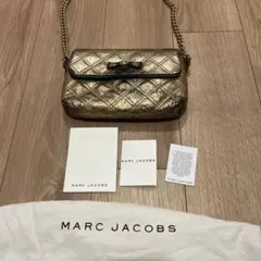 MARC JACOBS キルティング レザー ショルダーバッグ　ゴールド