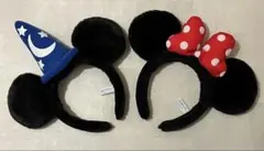 ミッキー・ミニー耳カチューシャセット