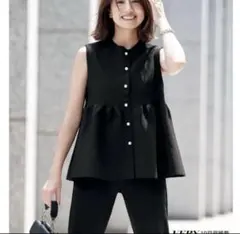 美品【VERY×UNFILOコラボ】2WAY ペプラムジレ　パールボタン ベスト